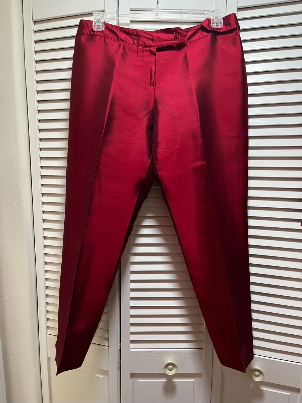 Carlisle Satin Red Zip-Front Blazer and Pants Set